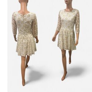 Sam & Lavi gold Cream Fit and Flare Mini Dress S